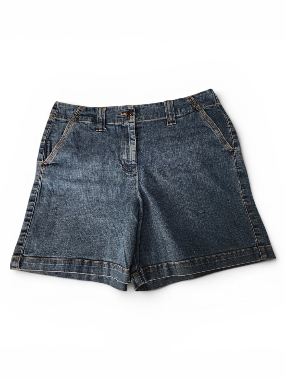 Talbots Petites Stretch High-Rise  Denim Shorts Dark Blue Size 10P